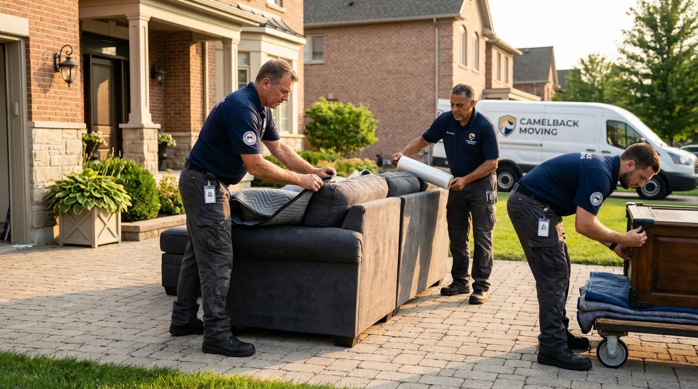 Large estate moving crew wrapping furniture in Fayette, AL